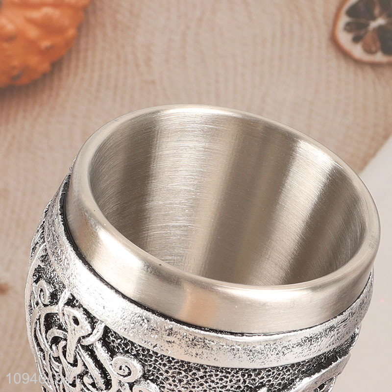 China products 50ml resin decor stainless steel cup wine cup