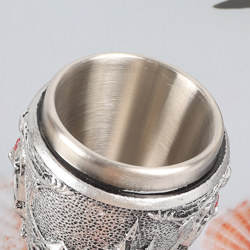 Low price 50ml stainless steel cup wine cup with resin decor