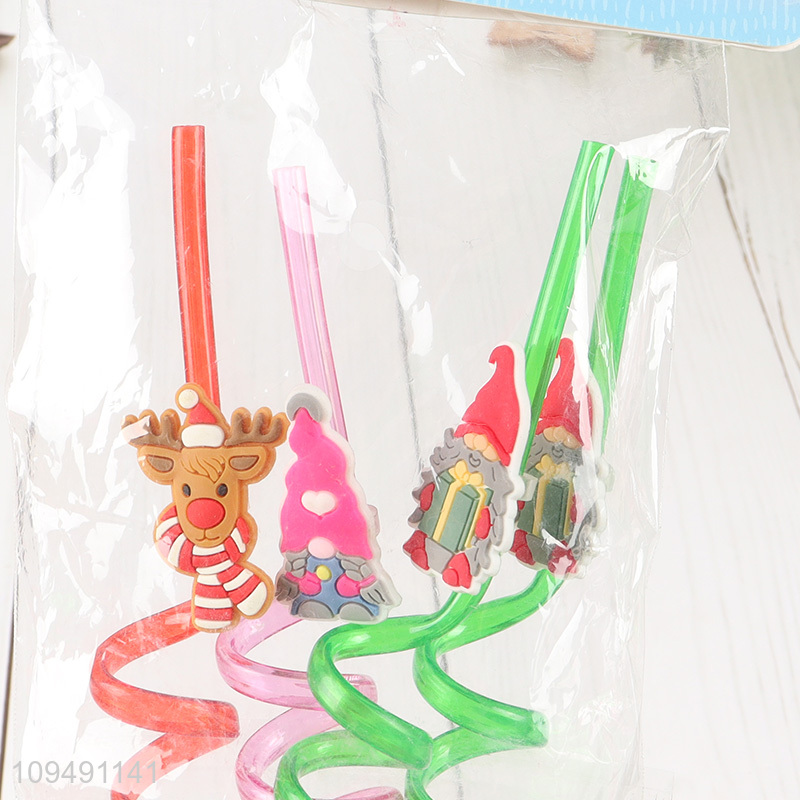 Good price christmas series 4pcs drinking straw set