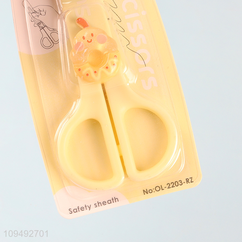 New product durable cartoon school kids safety paper scissors