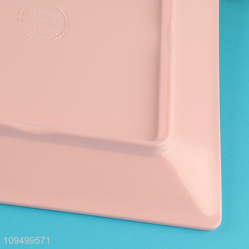 Low price square pink melamine tableware plate