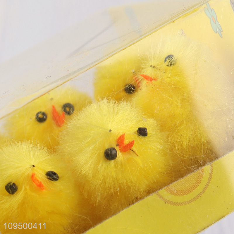 China supplier 6pcs yellow chick ornaments for Easter party