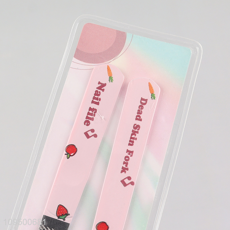 China supplier nail file dead skin fork set