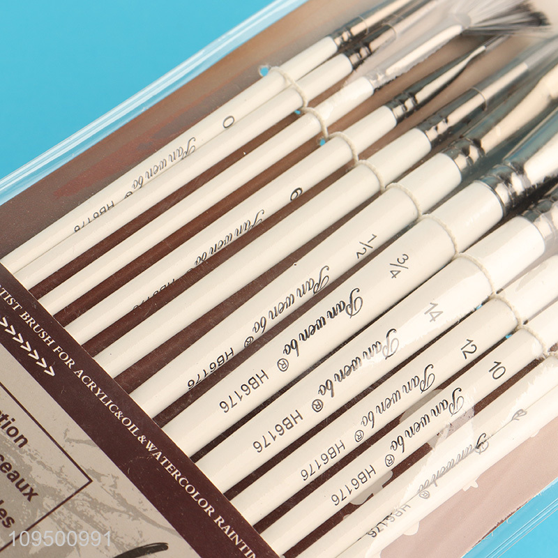 Top quality 12pcs art supplies paint brushes