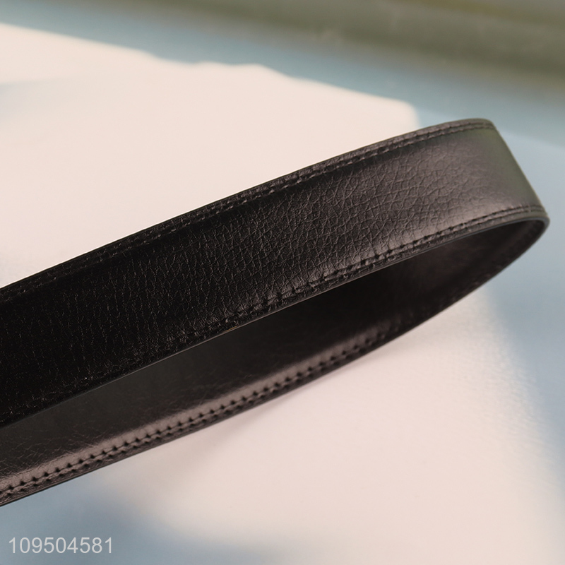 Hot sale black leather buckle belt waist belt