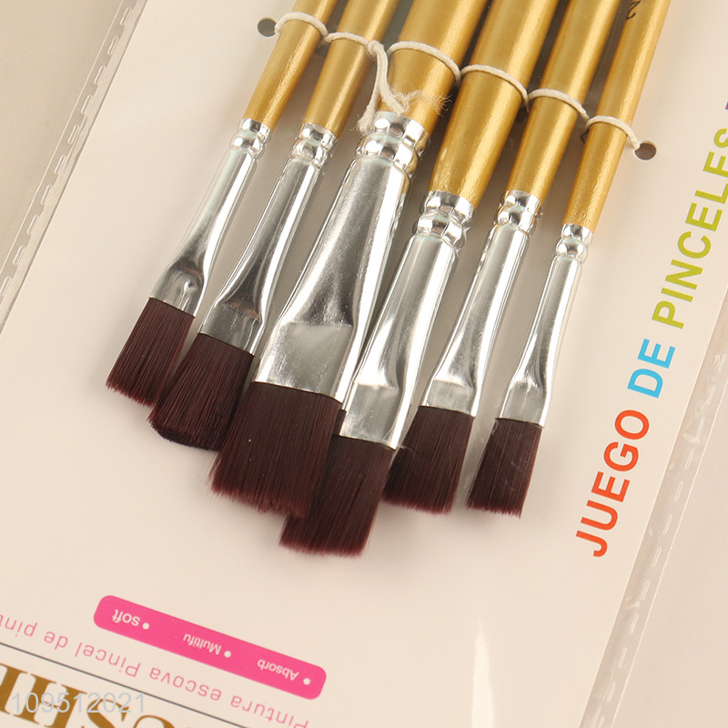 China wholesale 6pcs oil painting brush for art supplies