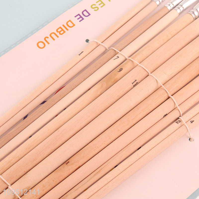 Factory supply 12pcs oil painting brush for art supplies
