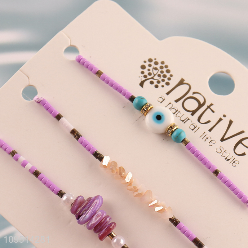 Good selling purple 3pcs fashion jewelry bracelet