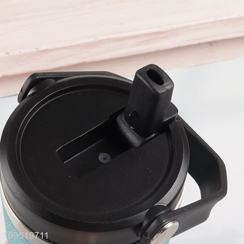 Low price stainless steel water bottle with straw