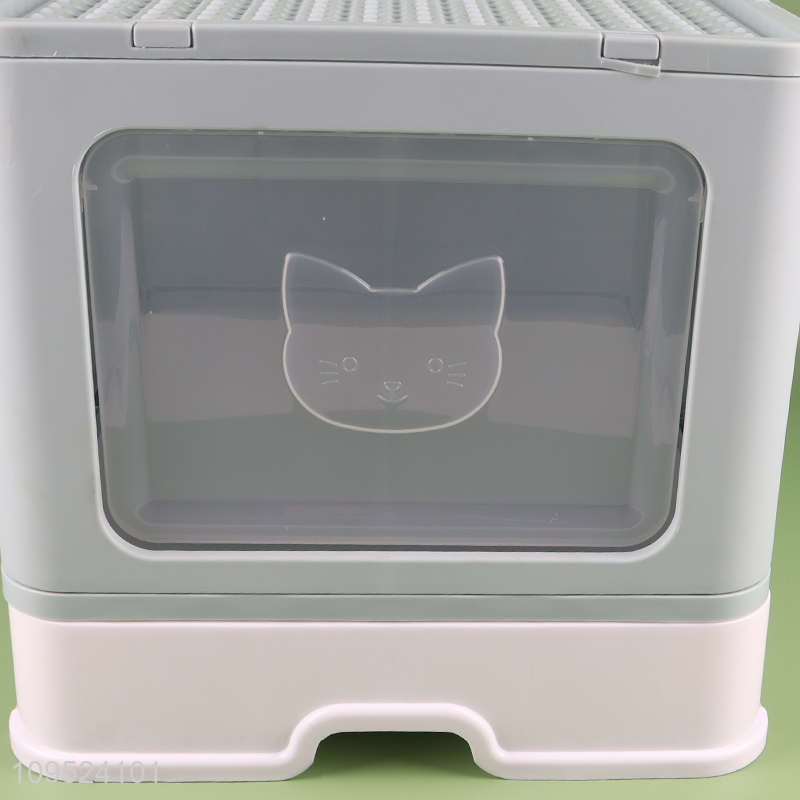 Factory direct sale portable foldable travel cat litter box