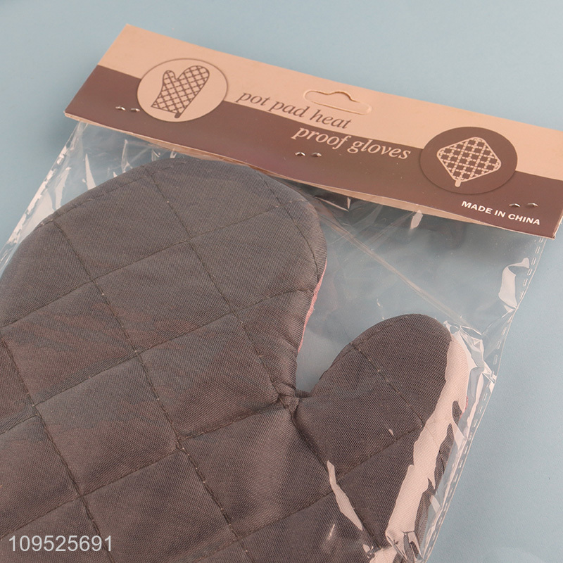 Factory supply 2pcs oven mitts heat pad set