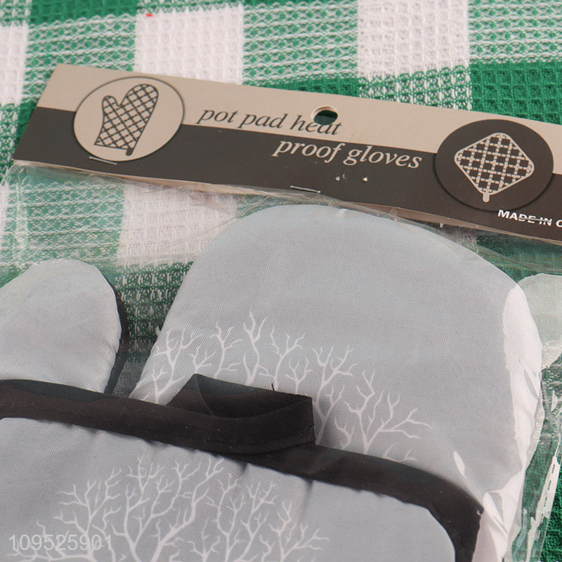 New arrival 2pcs kitchen oven mitts pot pad set