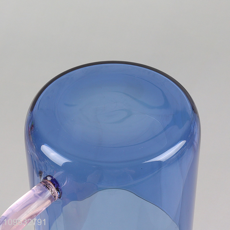 Factory direct sale blue glass water cup drinking cup