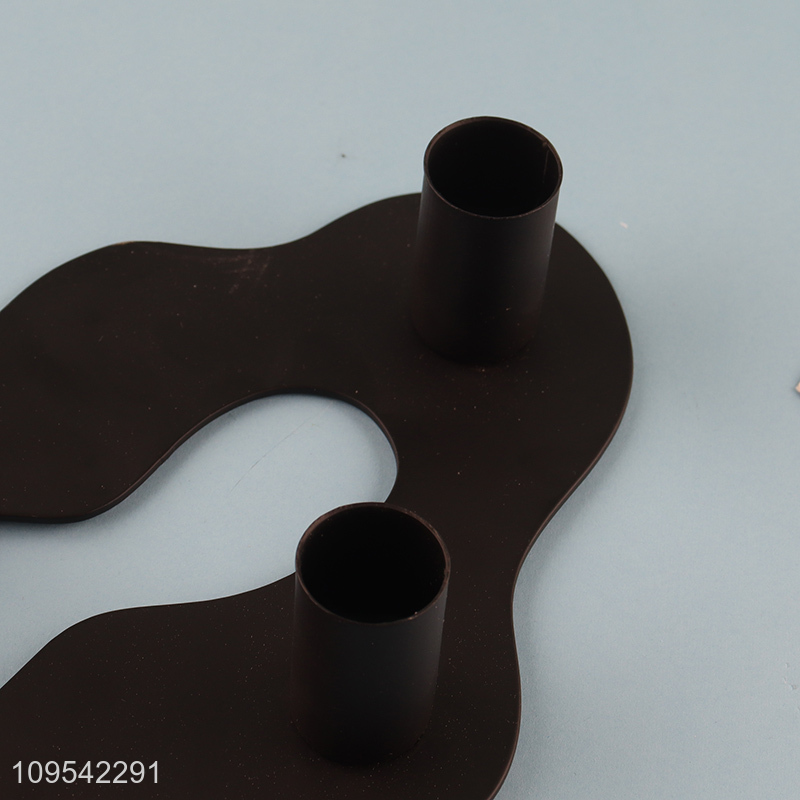 Low price black decorative metal candle holder