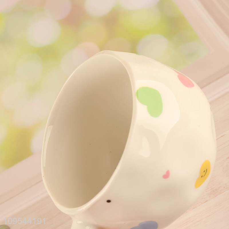 China wholesale color heart ceramic mug with saucer