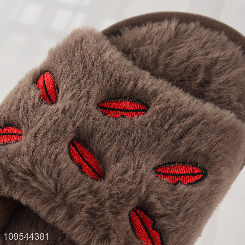 Top quality plush women slippers for winter