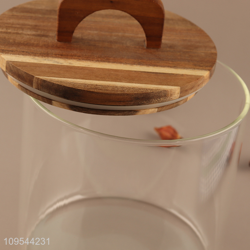 China products round clear glass storage jar