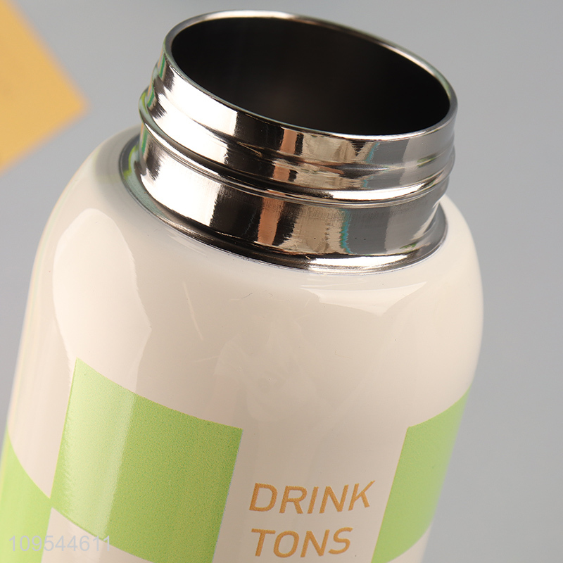 Fashion Portable Stainless Steel Water Bottle With Straw