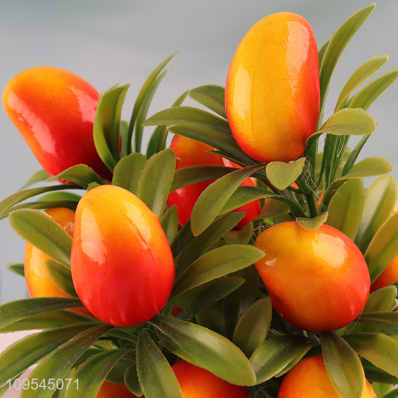 Hot Sale Artificial Fruit Bonsai Faux Potted Coffee Table Ornament