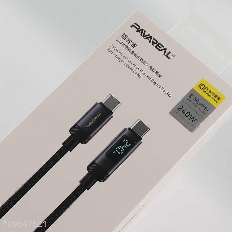 Good selling 240W aluminum alloy braided fast charging data cable